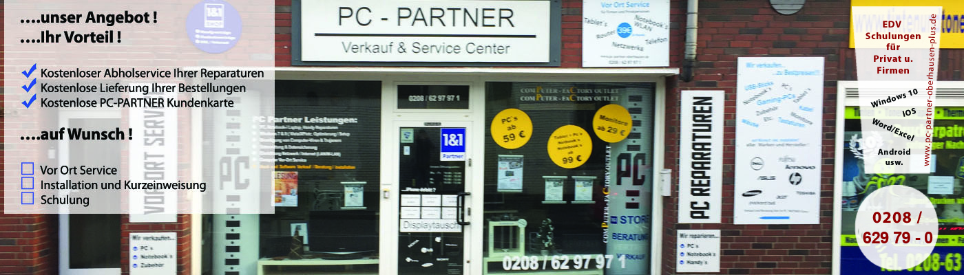 PC PARTNER OBERHAUSEN – PC Reparaturen – Vor Ort Service – Verkauf